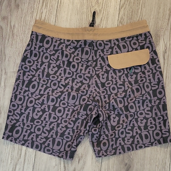 VISSLA Aloha & Adios Board Shorts - Black and Tan - Picture 4 of 6